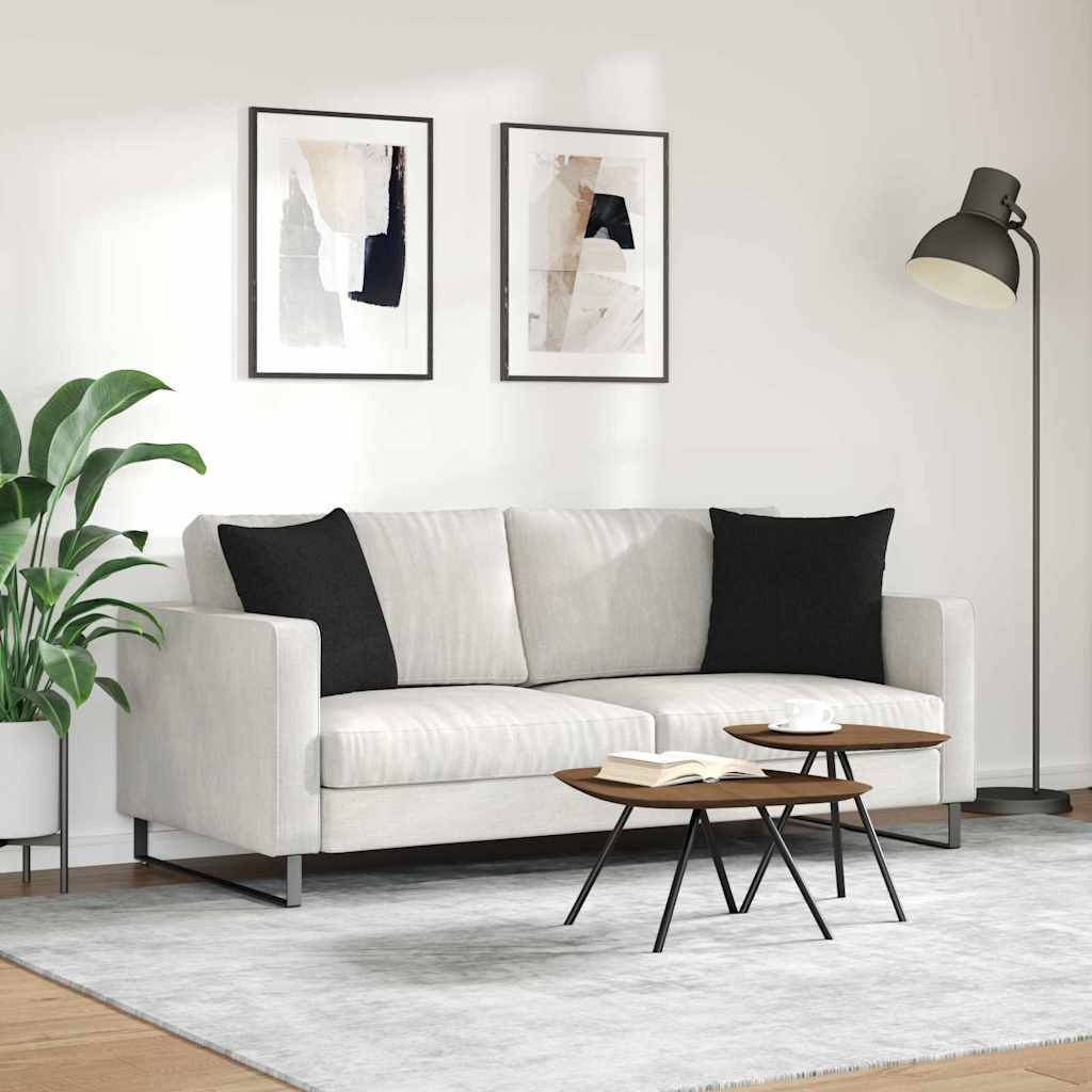 Lot 2 Coussins Carrés en Tissu pour Canapé et Fauteuil Confortables pour Intérieur Noir 45x45 cm – ComfortXL Outdoor Living - Image 4