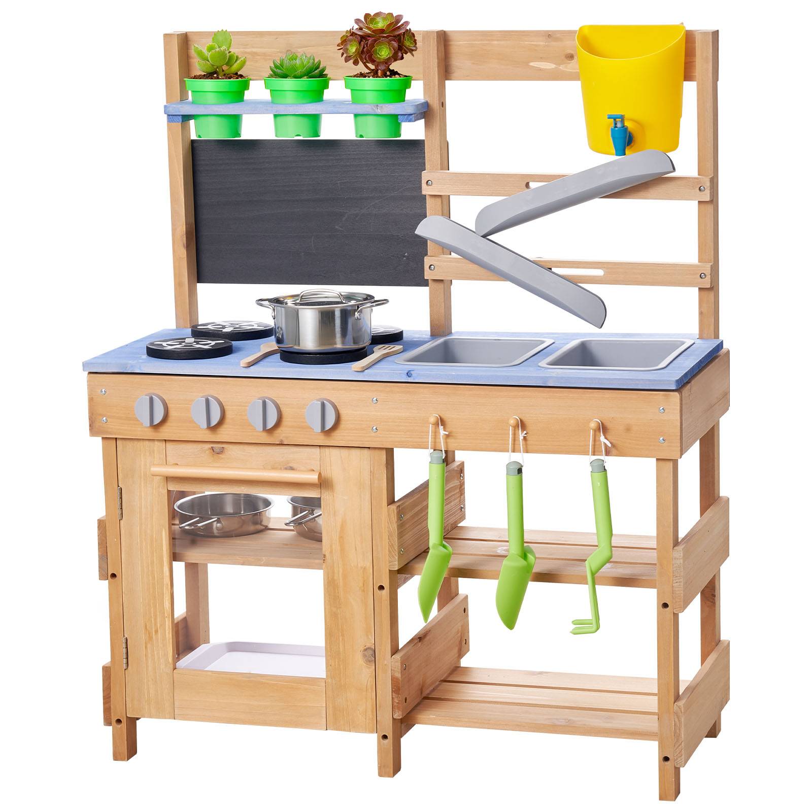 Vevor - VEVOR Cuisine à boue 76,2 cm en sapin, jeu d'extérieur pour enfants 3+, 2 éviers, réchauds, pots, pelles, casseroles et accessoires - Image 1