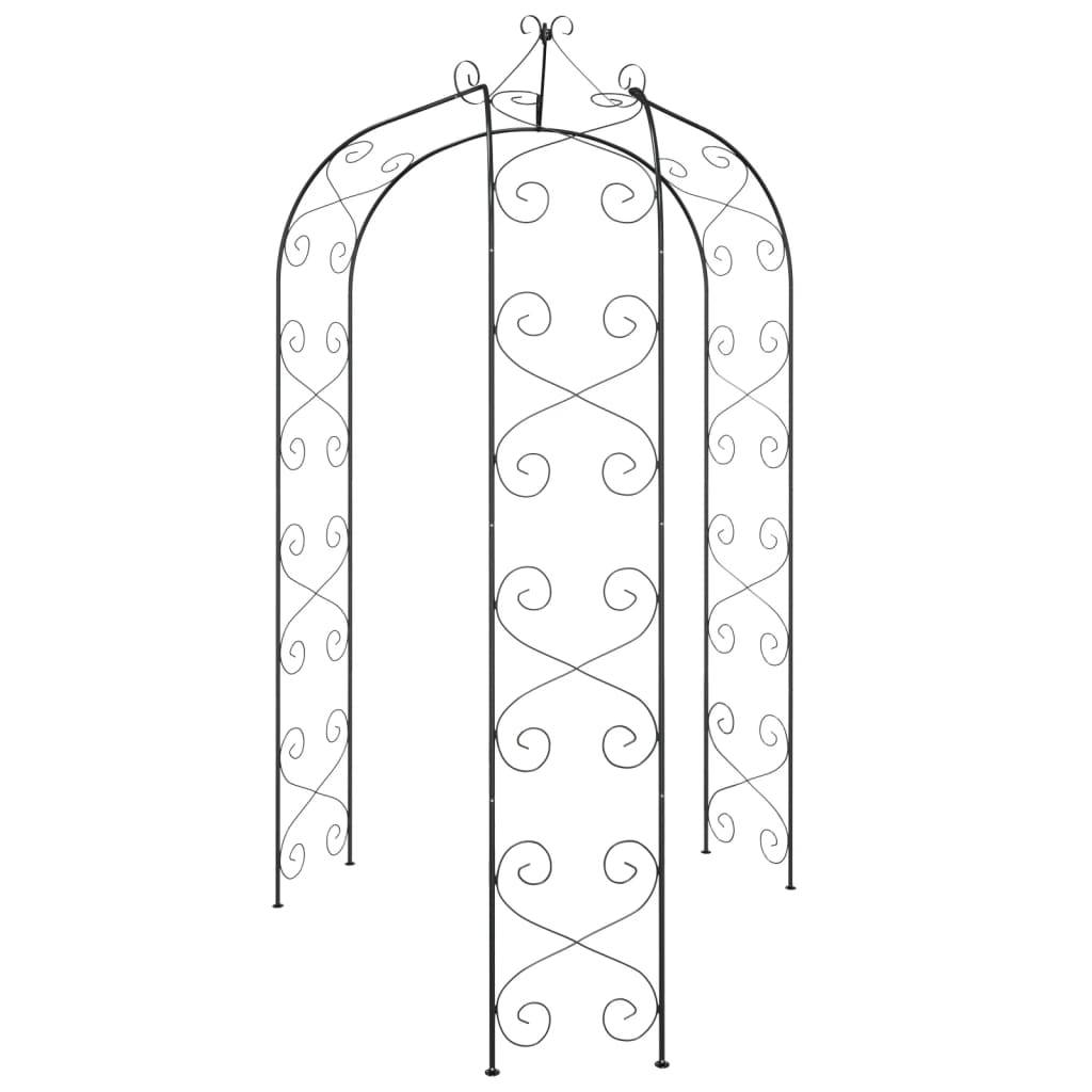 Arche de jardin - Treillis de Jardin Noir Ø180x255 cm Acier - Image 3