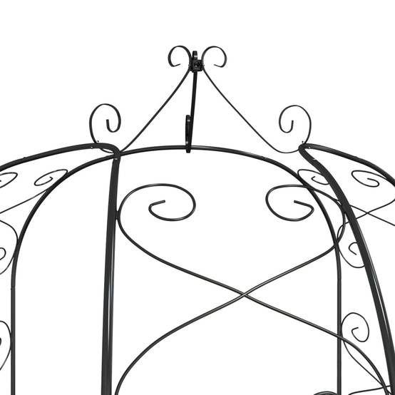 Arche de jardin - Treillis de Jardin Noir Ø180x255 cm Acier - Image 5
