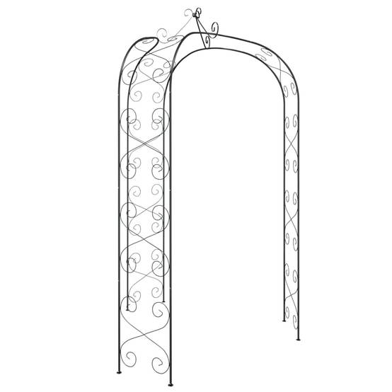 Arche de jardin - Treillis de Jardin Noir Ø180x255 cm Acier - Image 4