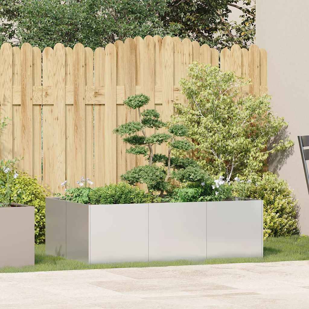 Jardinière acier inoxydable argenté 120 x 80 x 40 cm - PANGIVO - Image 3