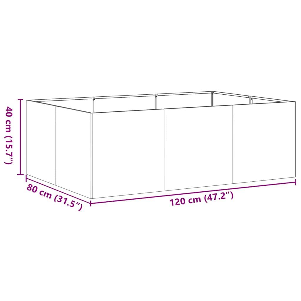 Jardinière acier inoxydable argenté 120 x 80 x 40 cm - PANGIVO - Image 9