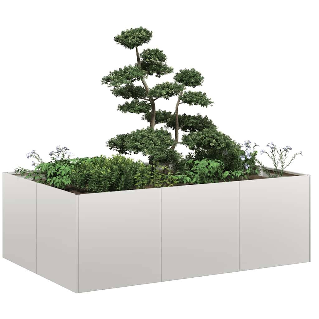 Jardinière acier inoxydable argenté 120 x 80 x 40 cm - PANGIVO - Image 1