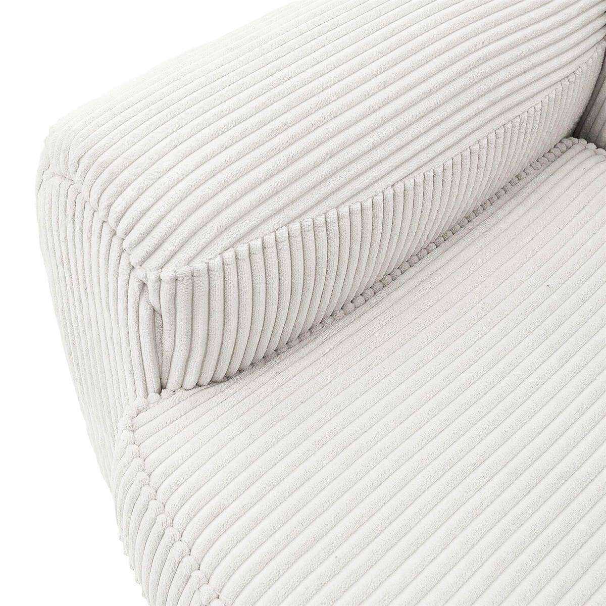 ALTOBUY - Ensemble Fauteuil et Canapé Club 2 Places Tissu Velours Côtelé Beige - GANDY - Image 9
