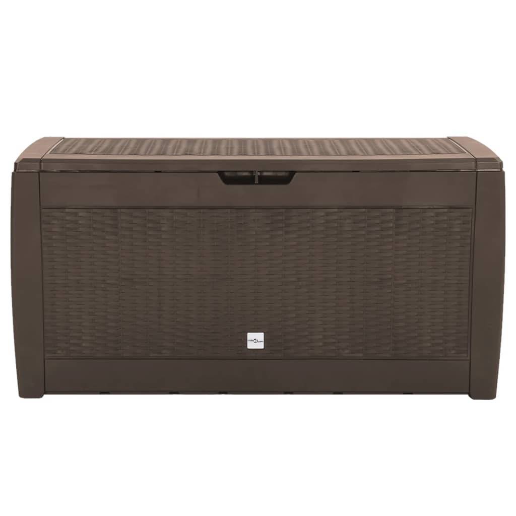 Coffre de rangement - Boîte de stockage jardin Marron 119x48x60 cm Polypropylène rj80 - Image 1