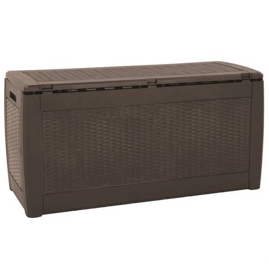 Coffre de rangement - Boîte de stockage jardin Marron 119x48x60 cm Polypropylène rj80 - Image 3