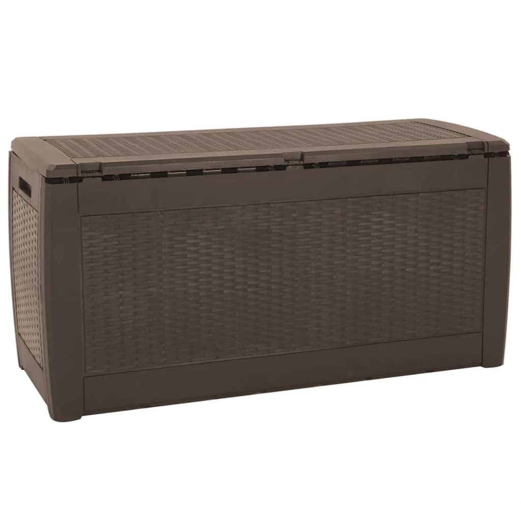 Coffre de rangement - Boîte de stockage jardin Marron 119x48x60 cm Polypropylène rj80 - Image 3