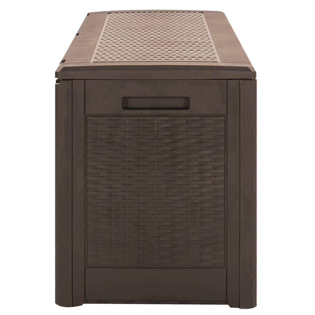 Coffre de rangement - Boîte de stockage jardin Marron 119x48x60 cm Polypropylène rj80 - Image 5