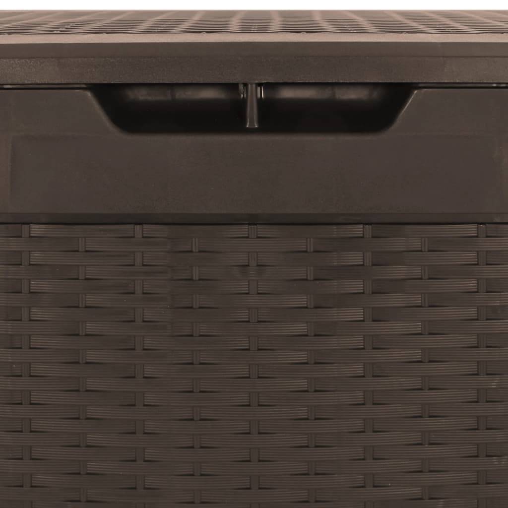 Coffre de rangement - Boîte de stockage jardin Marron 119x48x60 cm Polypropylène rj80 - Image 6