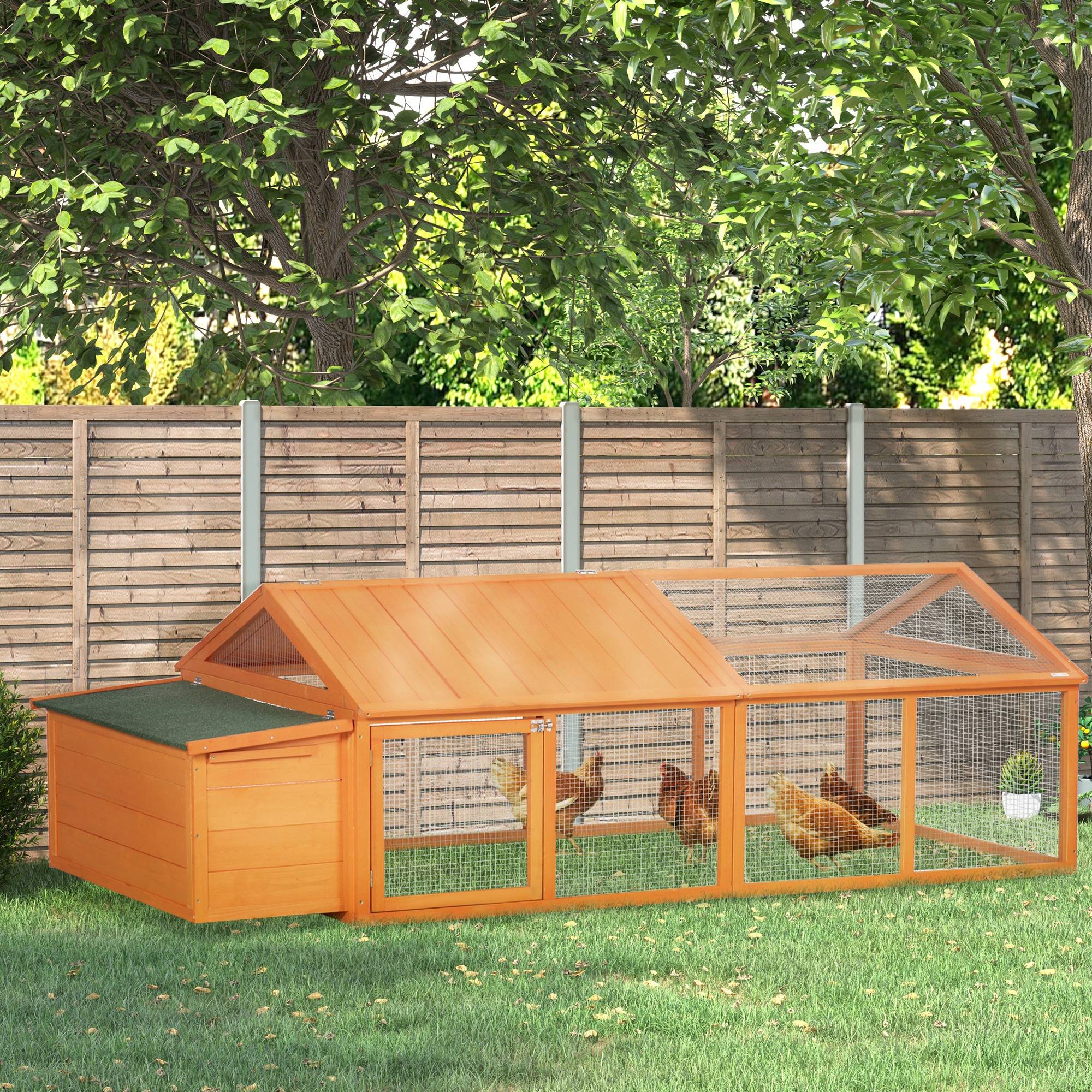 Cage poulailler bois Sapin Extérieur Modulable pondoir 240x112cm Orange - ComfortXL Outdoor Living - Image 3