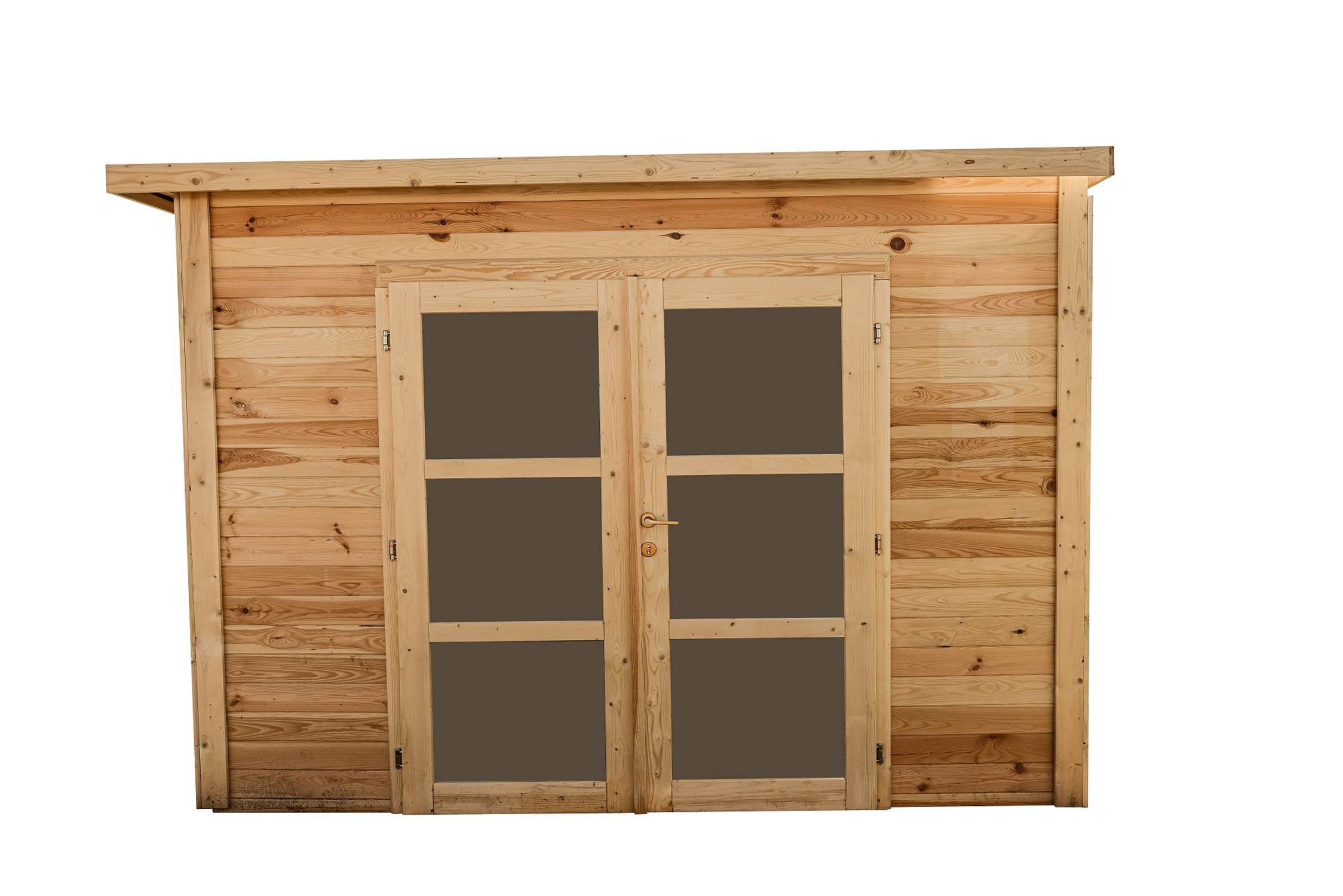 Habrita - Abri Madriers bois massif toit mono pente / 28 mm / surface extérieure : 10,36 m2 - Imagen 5