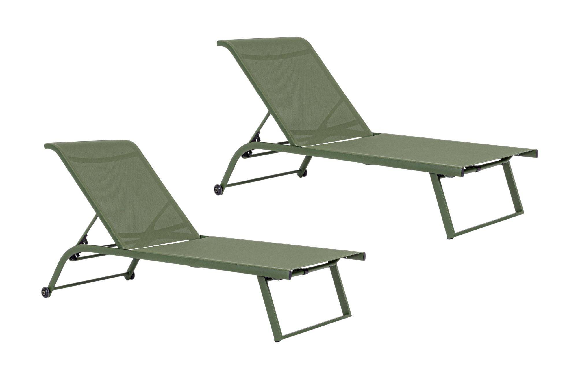 Autre - Bains de soleil inclinables en aluminium et tissu (lot de 2) - CABOURG - Imagen 9