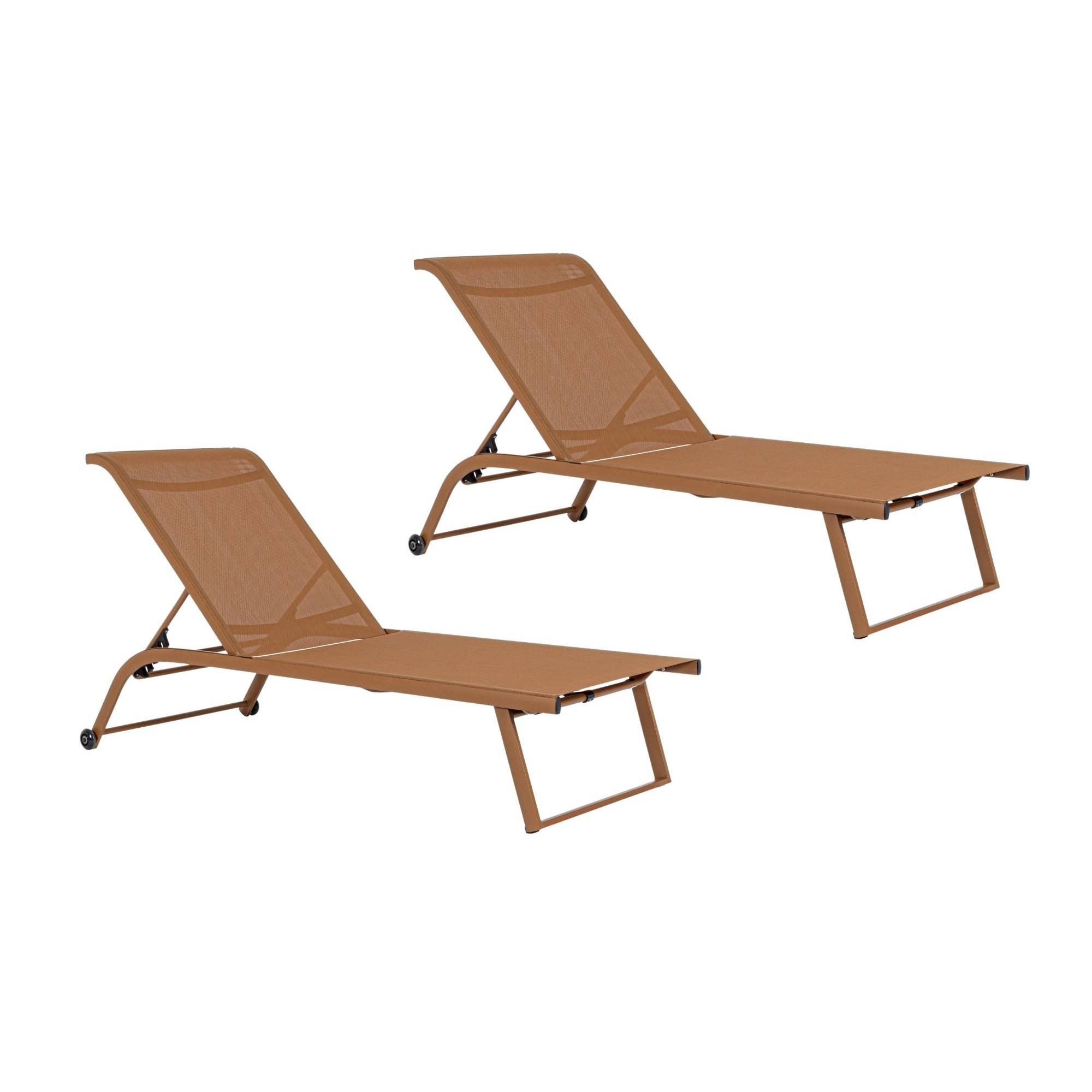 Autre - Bains de soleil inclinables en aluminium et tissu (lot de 2) - CABOURG - Imagen 1