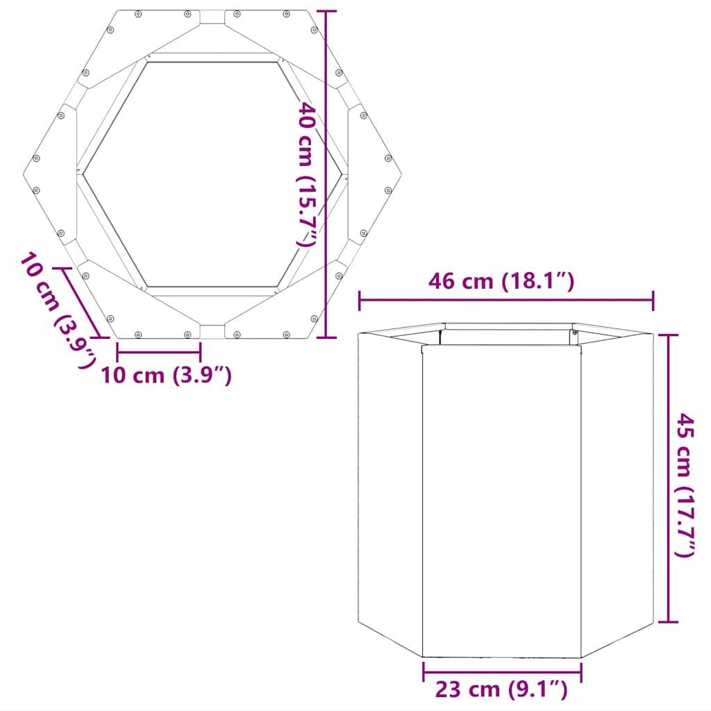 ComfortXL - Lot de 2 Carrés Potager Hexagonaux Inox pour Jardin Moderne 46x45 cm – ComfortXL Outdoor Living - Image 10