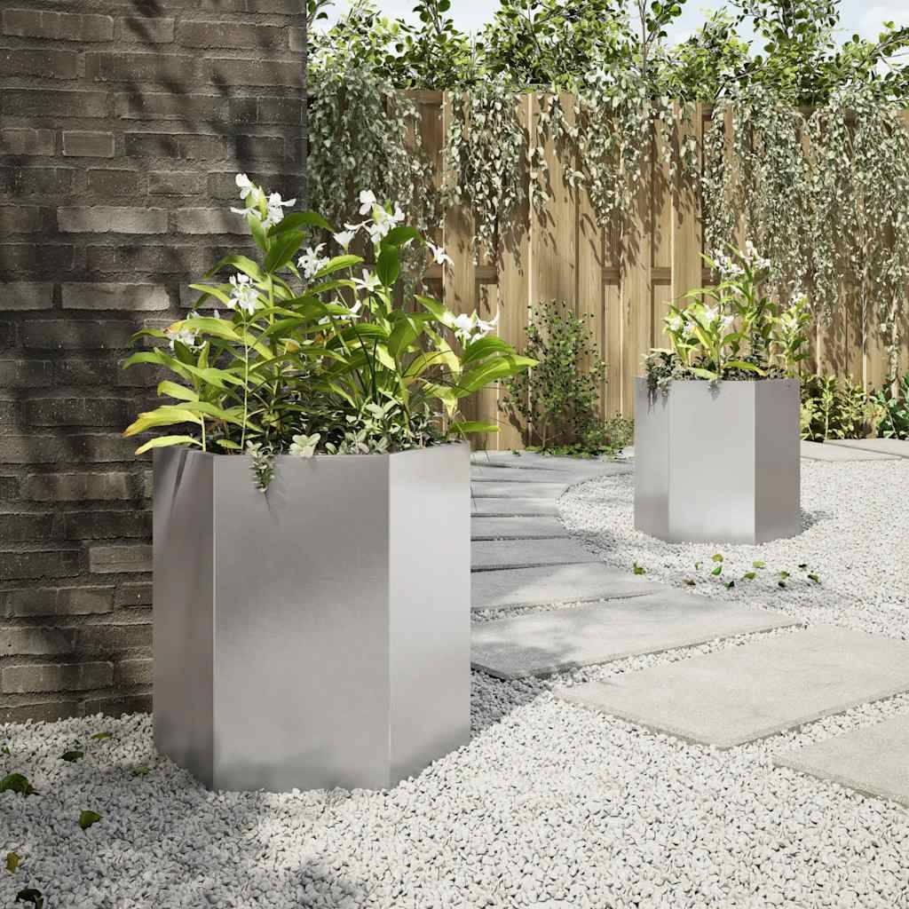 ComfortXL - Lot de 2 Carrés Potager Hexagonaux Inox pour Jardin Moderne 46x45 cm – ComfortXL Outdoor Living - Image 4