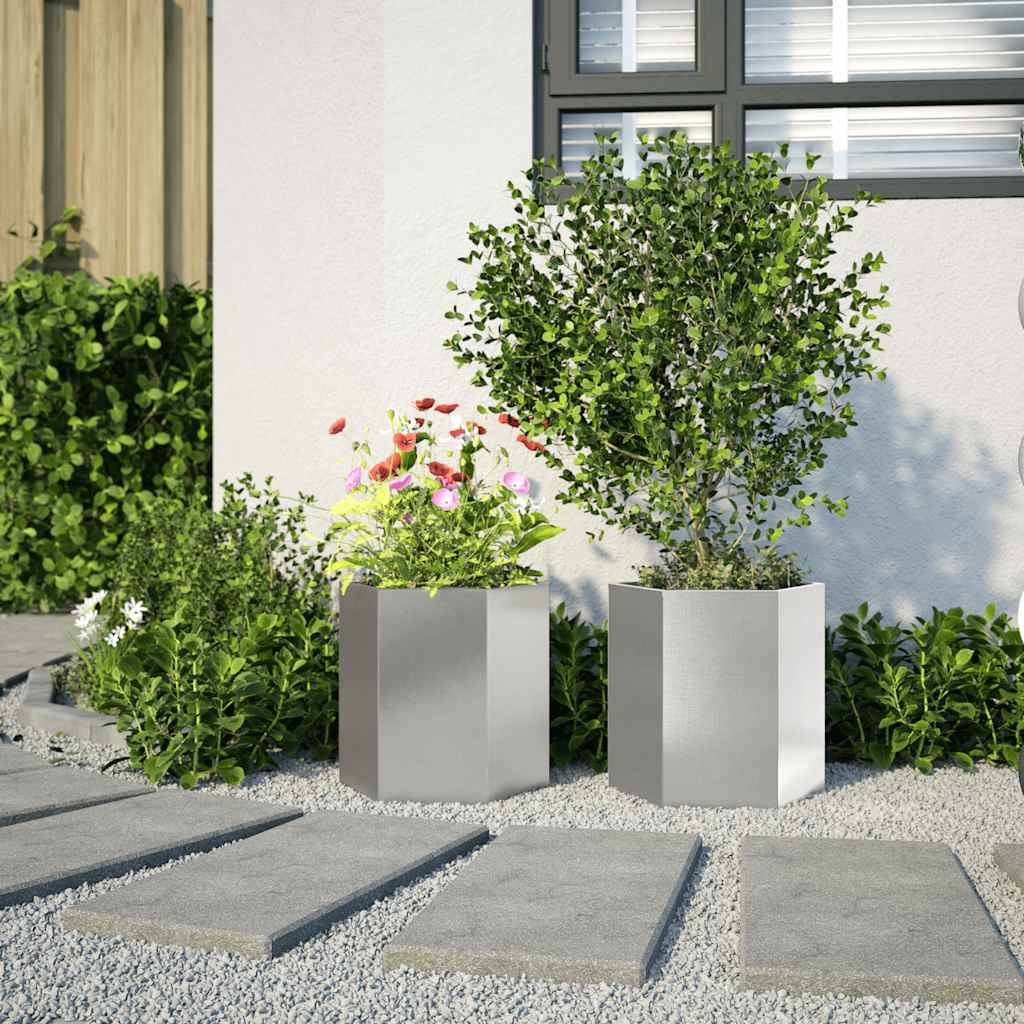 ComfortXL - Lot de 2 Carrés Potager Hexagonaux Inox pour Jardin Moderne 46x45 cm – ComfortXL Outdoor Living - Image 3