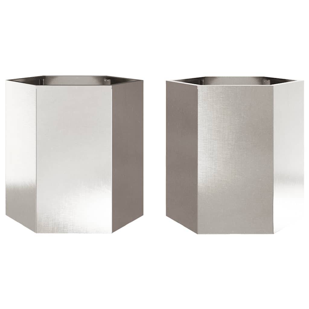 ComfortXL - Lot de 2 Carrés Potager Hexagonaux Inox pour Jardin Moderne 46x45 cm – ComfortXL Outdoor Living - Image 2