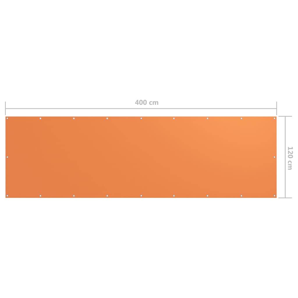 Helloshop26 - Écran de balcon brise pare vue protection confidentialité 120 x 400 cm tissu oxford orange - Imagen 5