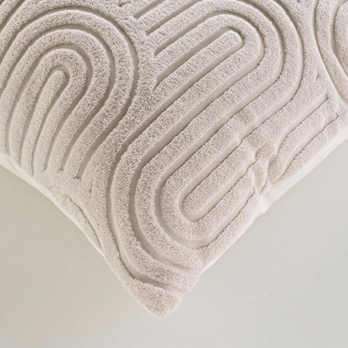 Coussin Déco en Velours "Pila" 45x45cm Beige - Image 3