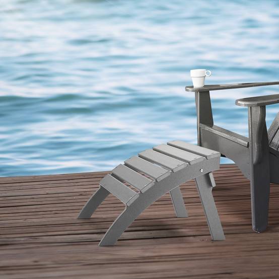 VEVOR Repose-pieds pliable Adirondack, PEHD, 547x480x377mm, gris. - Image 8