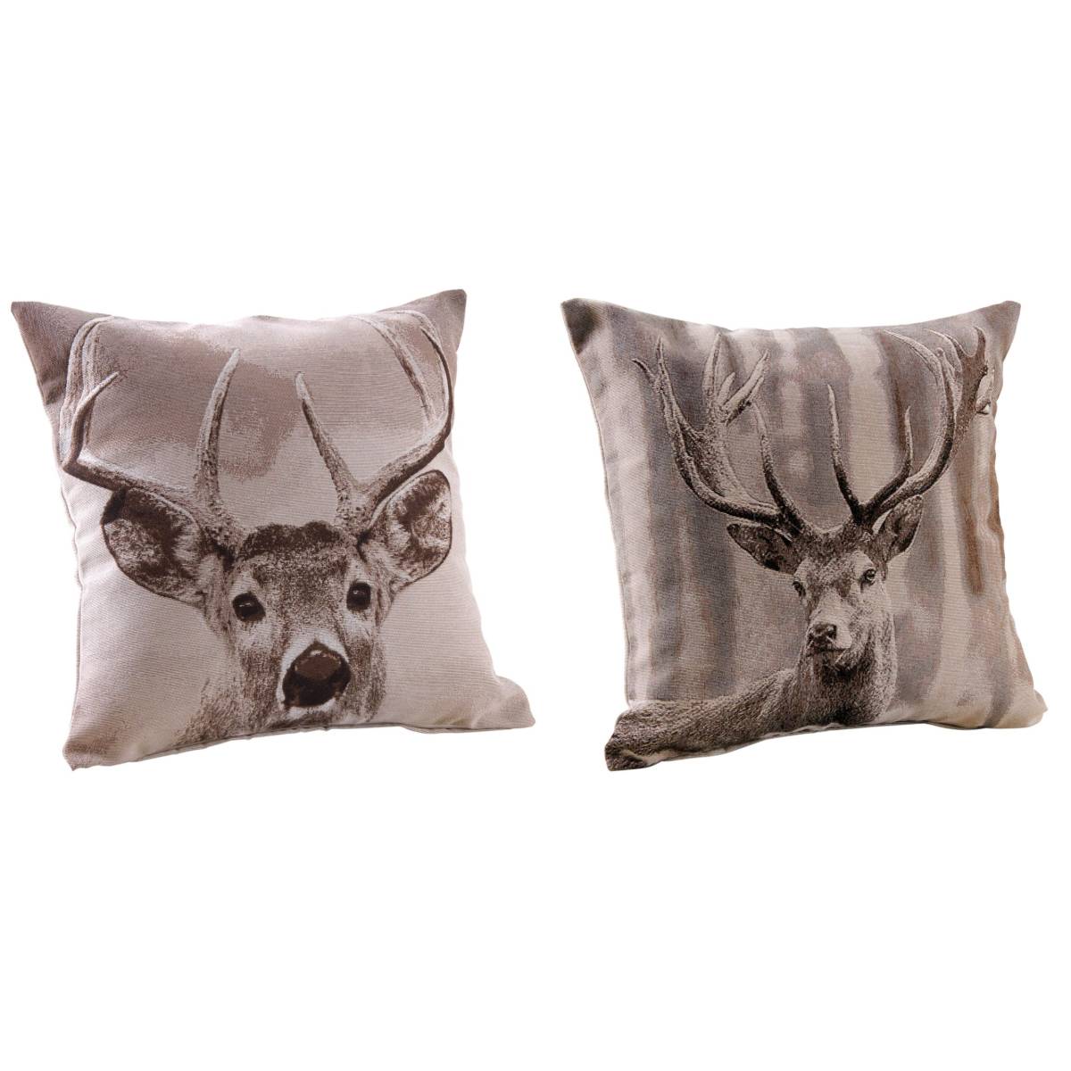 Aubry Gaspard - Coussin cerf en coton et polyester (Lot de 2) 60 cm - Imagen 1