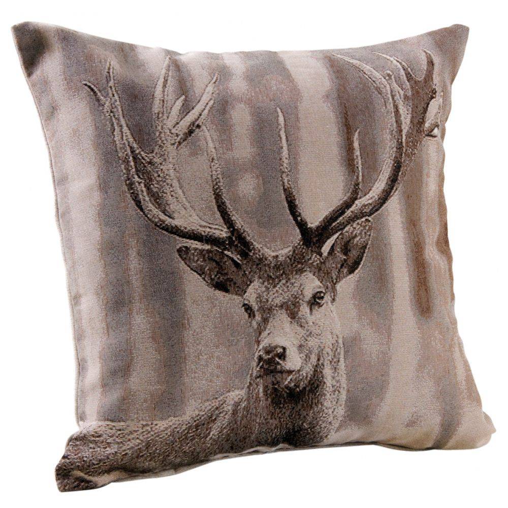 Aubry Gaspard - Coussin cerf en coton et polyester (Lot de 2) 60 cm - Imagen 3