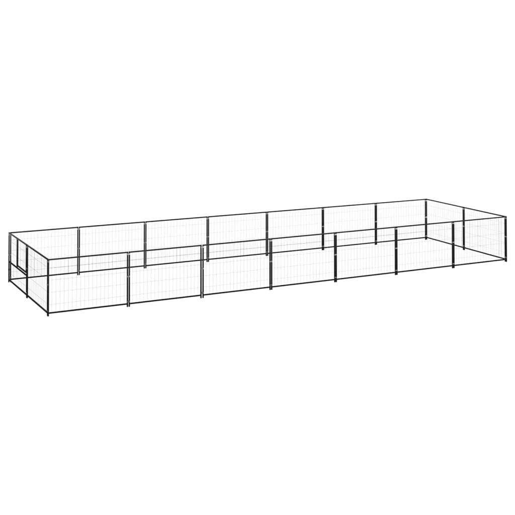 Vidaxl - Chenil Noir 14 m² Acier vidaXL 3082114 - Imagen 2