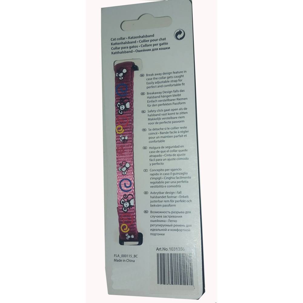 animallparadise - Collier réglable de 20 à 35 cm rose avec motif souris pour chat - Imagen 5