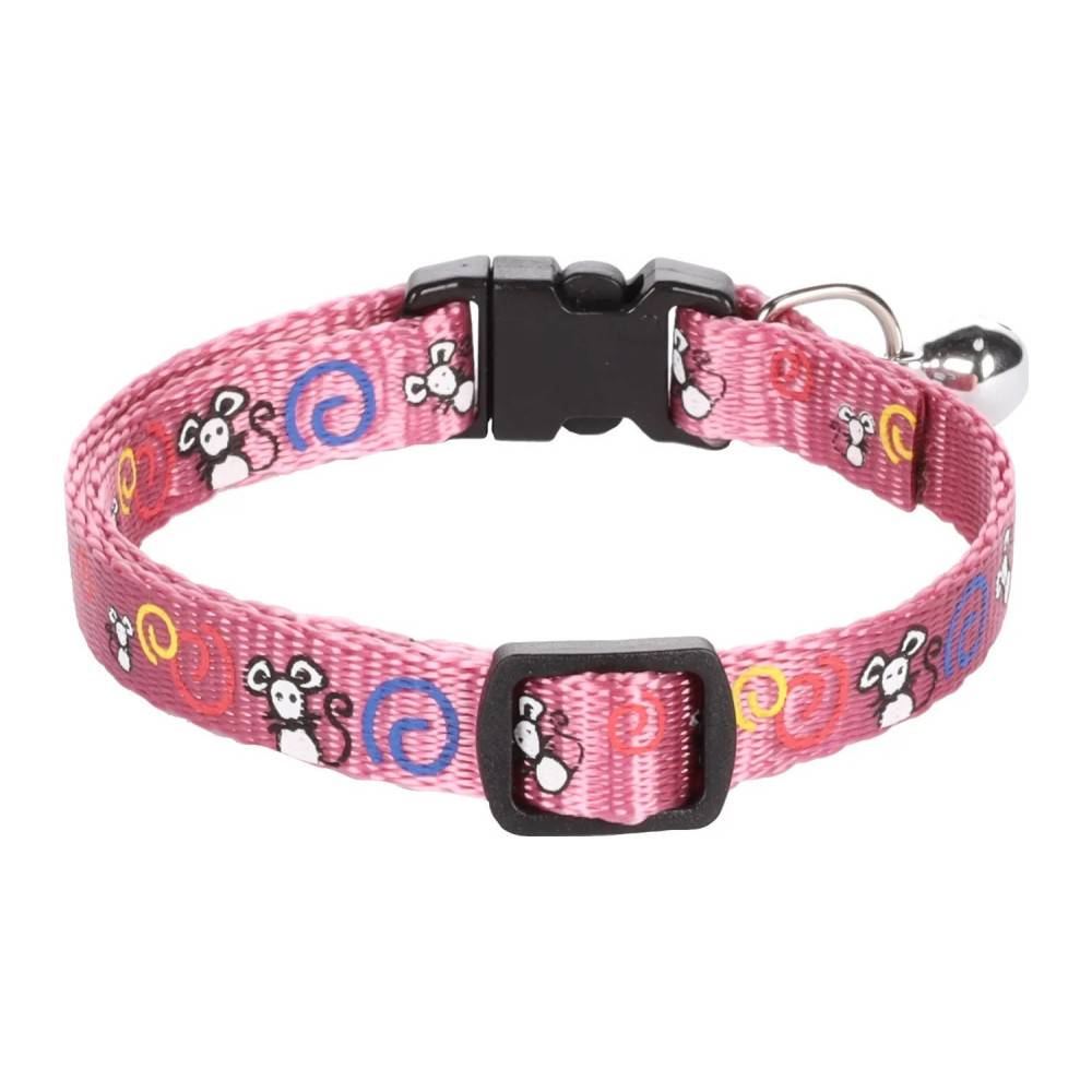 animallparadise - Collier réglable de 20 à 35 cm rose avec motif souris pour chat - Imagen 6