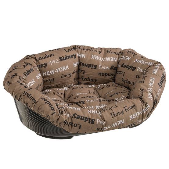 Ferplast - Ferplast Panier Chien et Chat avec Coussin SOFA' 6 en Coton Lavable, Lit pour Chien et Chat en Plastique Rembourré, Corbeille en Plastique, Fond - Imagen 1