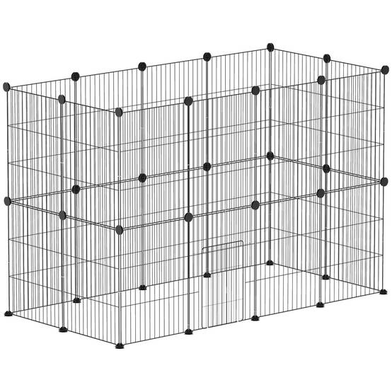 Enclos pour petits animauxs acier noir 120 x 60 x 80 cm - PANGIVO - Image 1