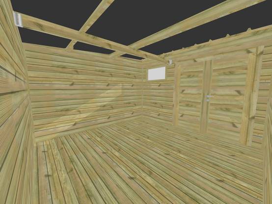 Sans Marque - ABRI DE JARDIN bois autoclave 27mm - 6,94x3,44m / 24m2 - Bac acier - Plancher bois - Image 5