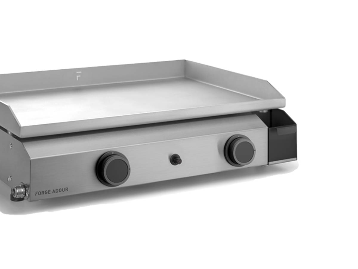 Forge Adour - Plancha gaz fonte émaillée Base G60 FORGE ADOUR inox 2 brûleurs 59 X 39.5 - Image 2