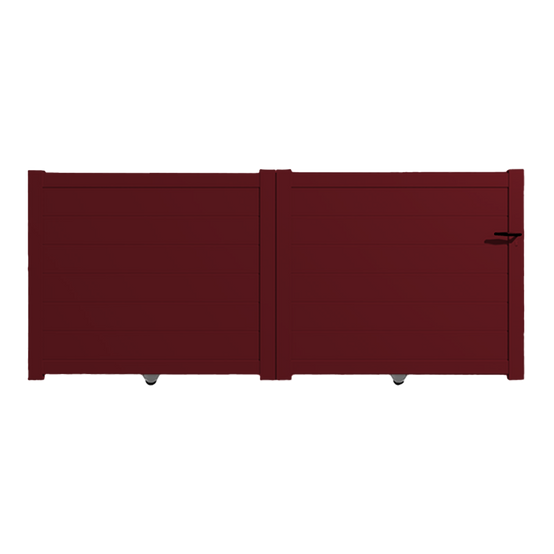 Portail alu coulissant plein en kit dim. L.4000 (entre piliers) X H.1500 mm Rouge (RAL 3004)