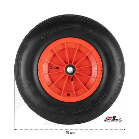 Sans Marque - Roue increvable 400mm alésage 20mm pour brouette, chariot... - Image 4