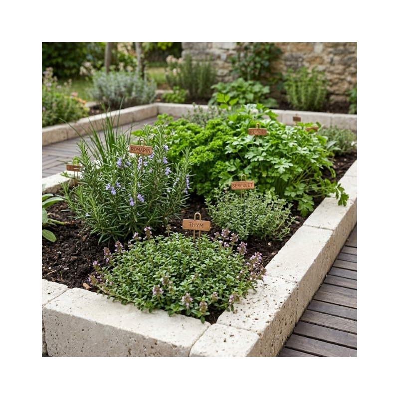 Jardinex - Bordure de jardin travertin 30 x 10 x 10 cm - Beige (Lot de 20) - Jardinex - Imagen 3