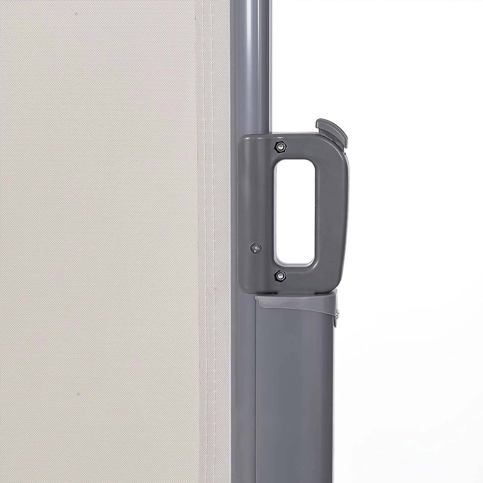 Helloshop26 - Store latéral 1,6 x 3,5 m brise-vue rétractable paravent pare-soleil pour balcon patio terrasse et jardin avec fixation au sol protection de la vie p - Imagen 2