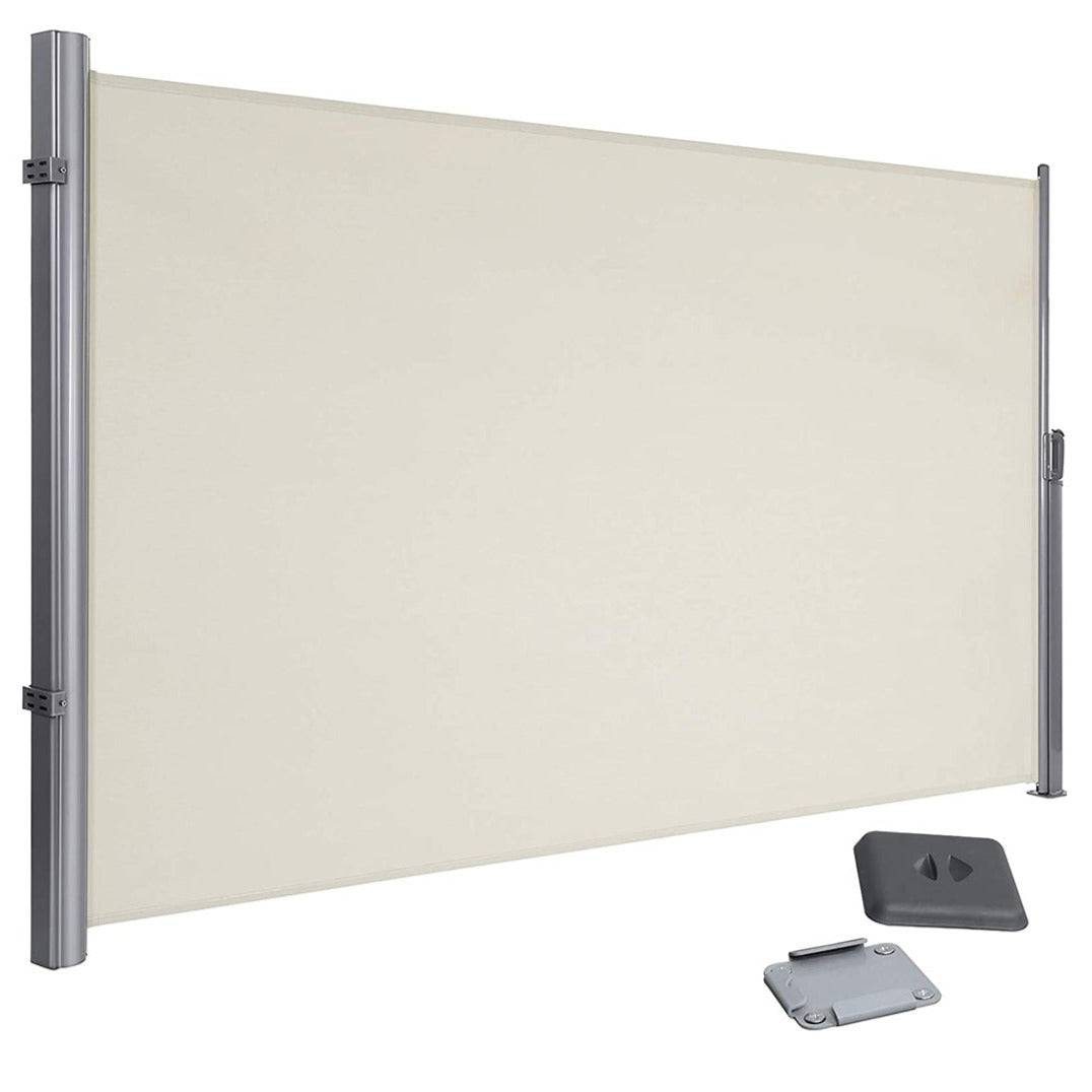 Helloshop26 - Store latéral 1,6 x 3,5 m brise-vue rétractable paravent pare-soleil pour balcon patio terrasse et jardin avec fixation au sol protection de la vie p - Imagen 1