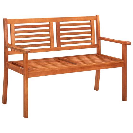 Banc de jardin 2 places - Banc d'extérieur - Banquette avec coussin 120 cm Bois d'eucalyptus-JU11518 - Image 2