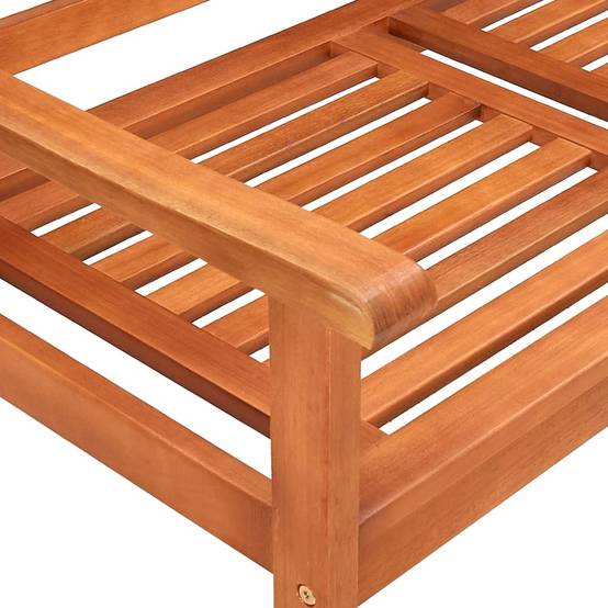 Banc de jardin 2 places - Banc d'extérieur - Banquette avec coussin 120 cm Bois d'eucalyptus-JU11518 - Image 6