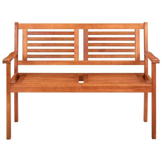 Banc de jardin 2 places - Banc d'extérieur - Banquette avec coussin 120 cm Bois d'eucalyptus-JU11518 - Image 3