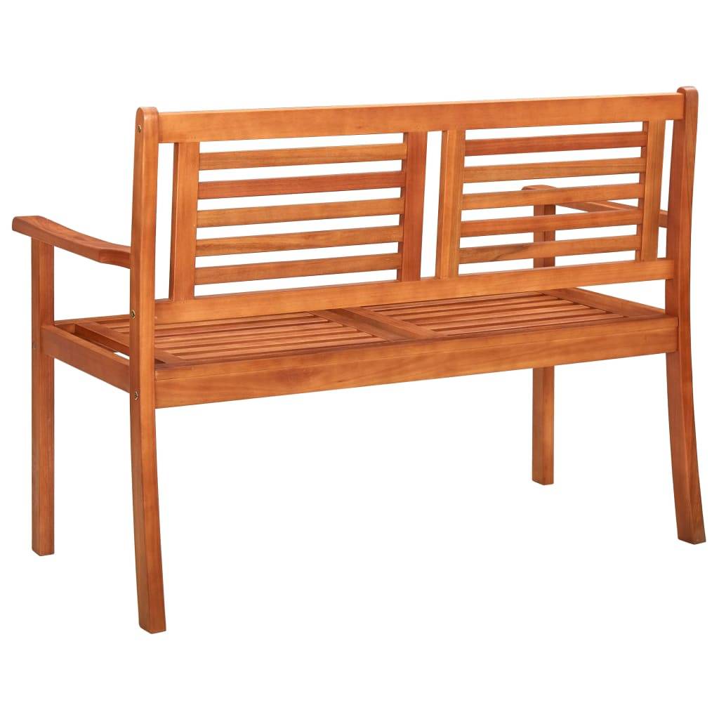 Banc de jardin 2 places - Banc d'extérieur - Banquette avec coussin 120 cm Bois d'eucalyptus-JU11518 - Image 5