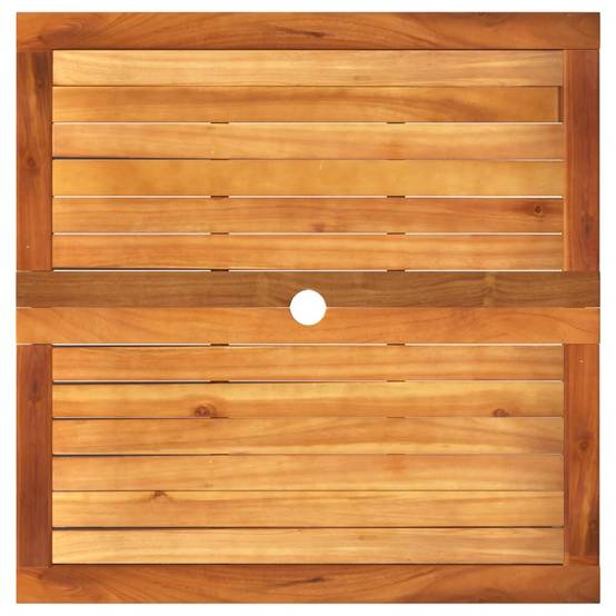 Table à Manger de Jardin Carrée 80cm 4 Personnes, Résine Tressée Grise et Plateau Bois d'Acacia – ComfortXL Outdoor Living - Image 6