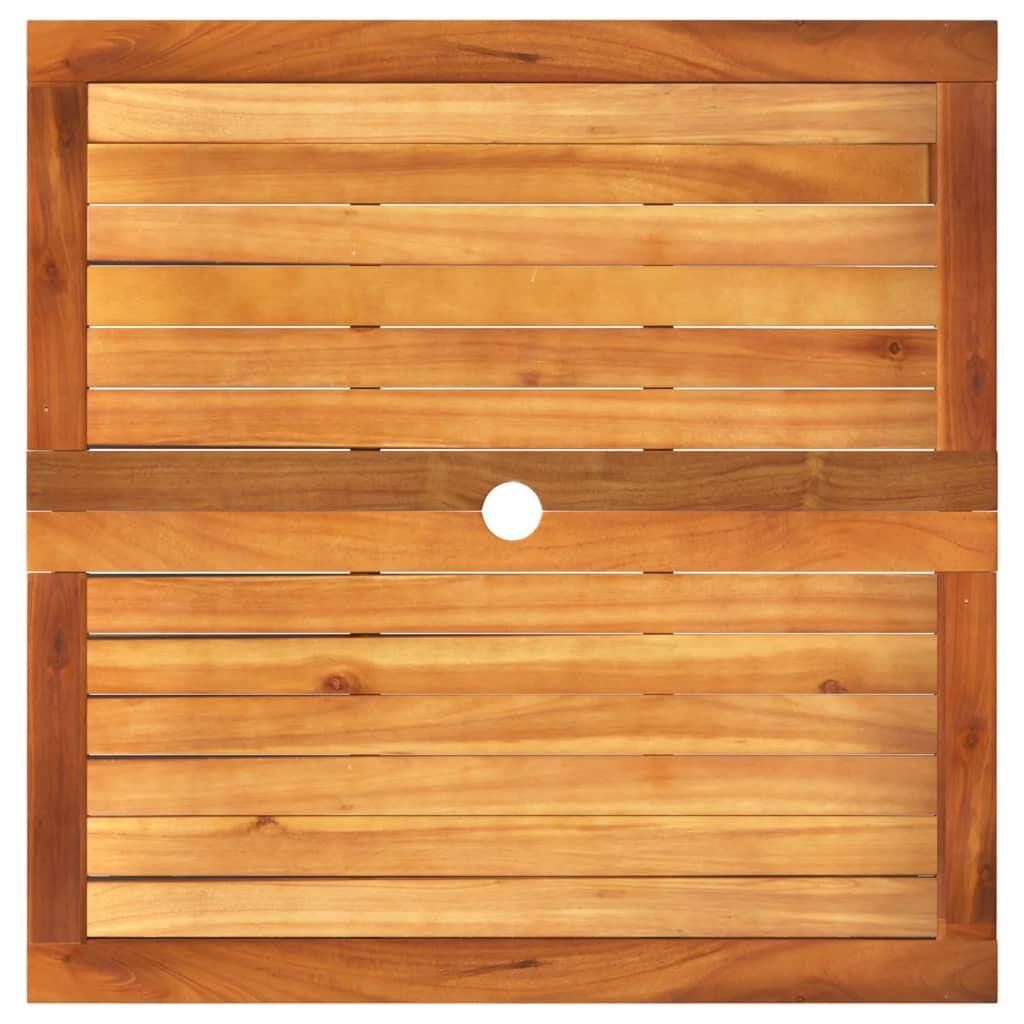Table à Manger de Jardin Carrée 80cm 4 Personnes, Résine Tressée Grise et Plateau Bois d'Acacia – ComfortXL Outdoor Living - Image 6