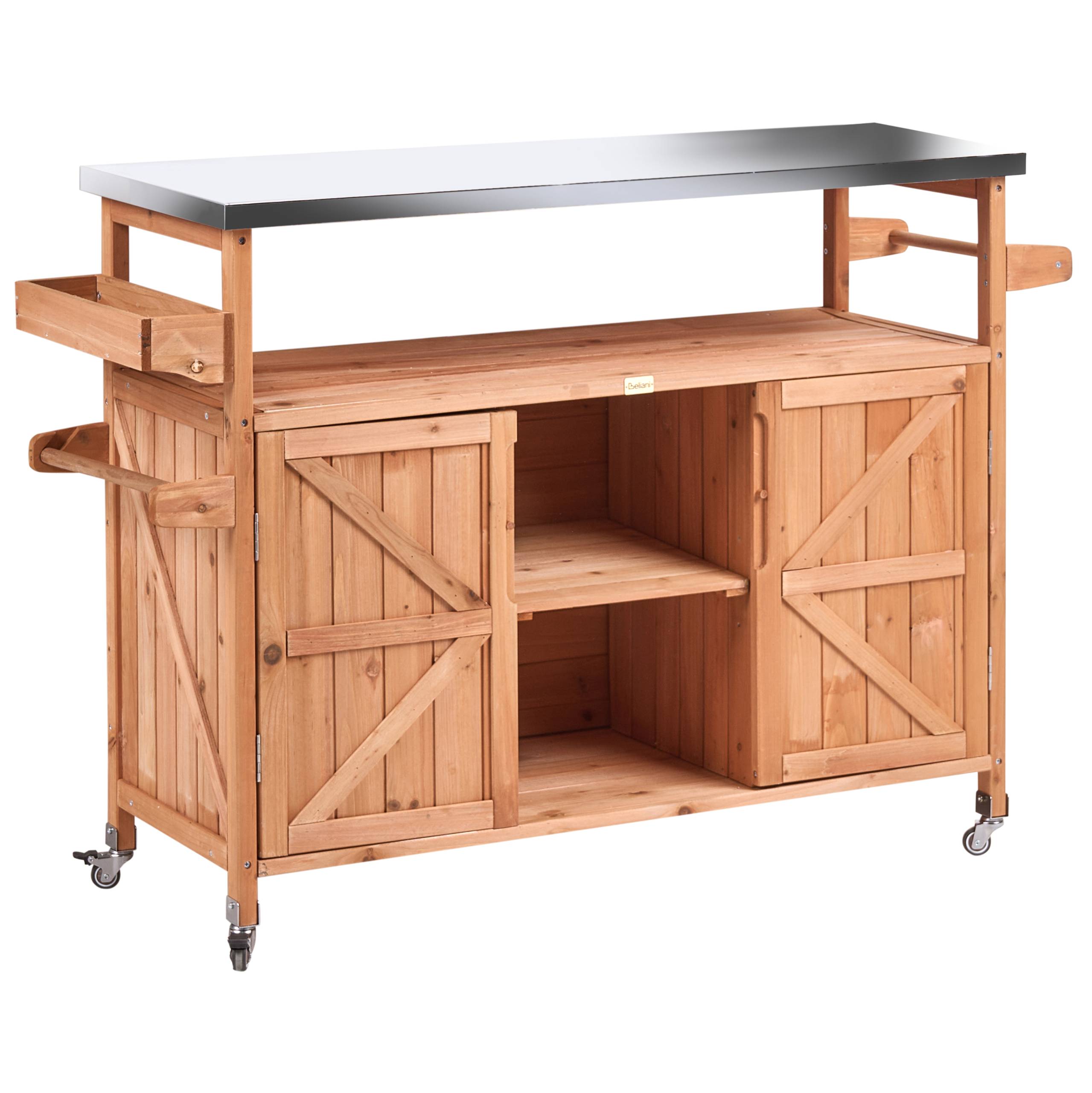 Beliani - Cuisine de jardin Bois de sapin Marron clair SCANNO - 128x43x92- Beliani - Image 2