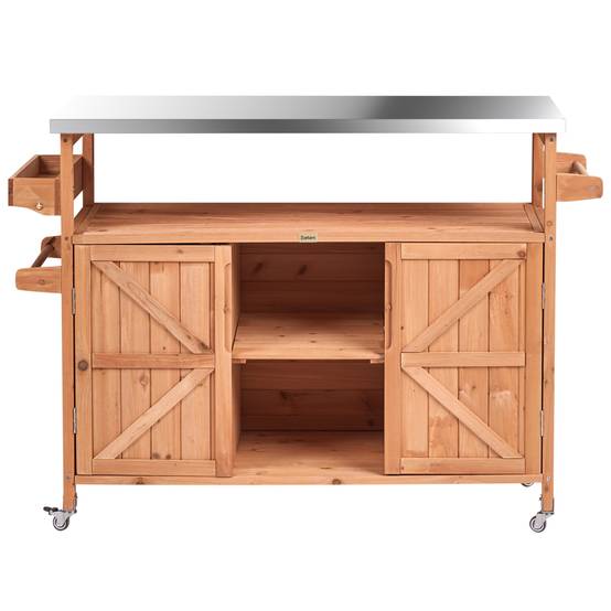 Beliani - Cuisine de jardin Bois de sapin Marron clair SCANNO - 128x43x92- Beliani - Image 7
