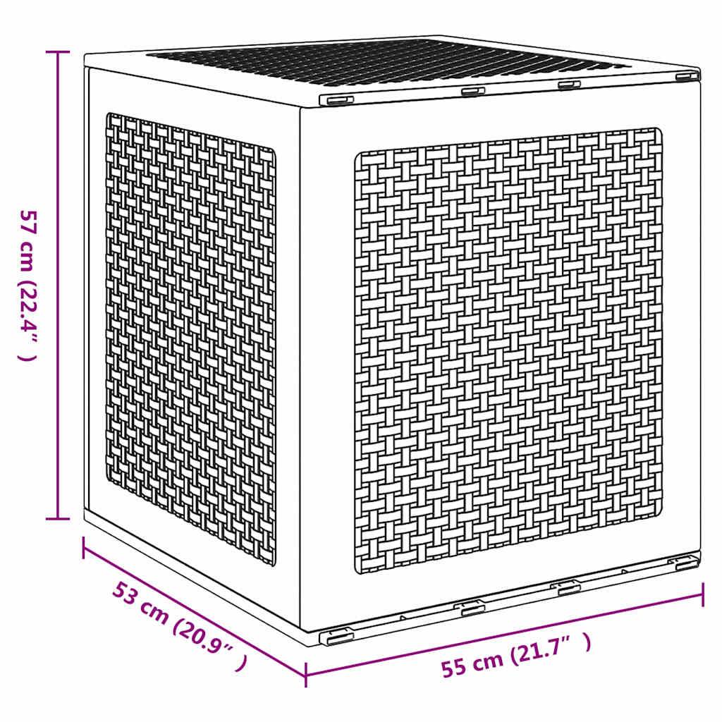 Boîte de Rangement Compacte Polypropylène pour Jardin Balcon Résistant Intempéries Anthracite 55 cm – ComfortXL Outdoor Living - Image 8