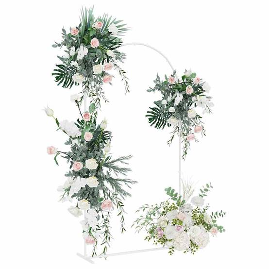 Arche de cérémonie en acier blanc pour mariage et décoration de jardin 100x200 cm - ComfortXL Outdoor Living - Image 3