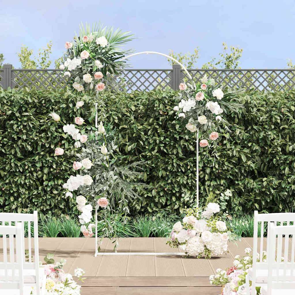 Arche de cérémonie en acier blanc pour mariage et décoration de jardin 100x200 cm - ComfortXL Outdoor Living - Image 1